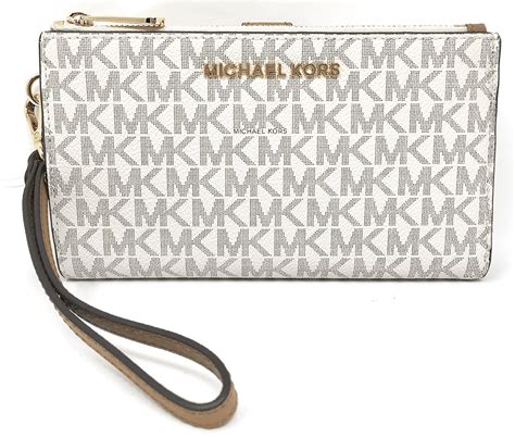 michael kors jet set vanilla wristlet|mk double zip wristlet.